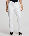 These MICHAEL Michael Kors jeans tap into the requisite white denim trend with a sleek, straight-leg silhouette and signature polished silver-tone accents.