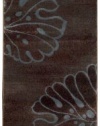 Nourison Interpretations Brown Floral 2-Feet by 2.9-Feet Polyacrylic Area Rug