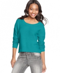 Don a chic, wintry layer with this cropped sweater from Planet Gold – a perfect pick for cute style when on the go!