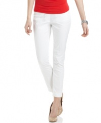 MICHAEL Michael Kors' skinny leg white pants are the must-have of the season. Dress up or down with equal aplomb--the zippered ankles add extra flair.