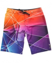 Turn on the brights at the beach with these cool colorful board shorts from Hurley.