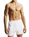 Classic universal fitting knit boxer shorts with buttonfly opening. Clean design for ease of movement. Logo waistband.