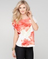 A sprinkling of sequins, dash of lash trim and a pretty floral print make Style&co.'s petite top a must-have.