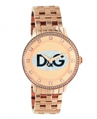 Bring out the bright lights with this sparkling unisex watch from D&G.