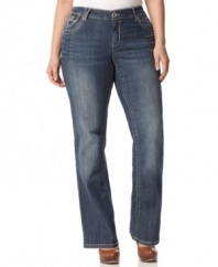 Seven7 Jeans plus size bootcut jeans are basics for your casual wardrobe-- dress them up with shirts and down with tees!