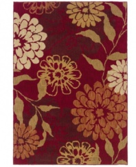 Meeting somewhere between modern and traditional, this Sphinx area rug features a bold floral motif that pops against a rich sangria-red ground. Pairing a hard-twist nylon construction with a special dyeing technique, this transitional piece is designed to recreate the look and feel of the finest antique rugs.