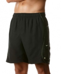 Stay solid. These Nike swim trunks will be comfortable and stylish throughout the season.