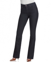 Not Your Daughter's Jeans' straight leg petite jeans are fabulous and flattering, featuring a dark wash and built-in shaping panels.