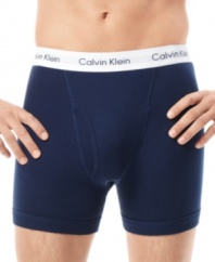 An instant classic from Calvin Klein. This two pack combines boxer-like freedom and brief-like support.
