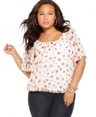 This season is all about floral prints, so pick up Soprano's flutter sleeve plus size top!