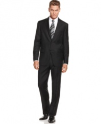 You can never go wrong with a classic. This black suit from Hart Shaffner & Marx has stylish staying power in your dress wardrobe.