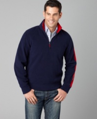With a sporty contrast stripe on the sleeves, this fleece from Tommy Hilfiger is an instant winner.