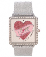 Wear your heart on your wrist with this glittery and truly unique watch from Betsey Johnson.