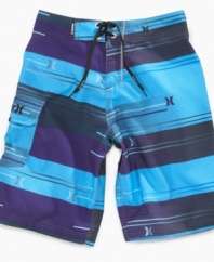 Lining and lace-closure on these Hurley boardshorts keep your little fish comfortably swimming as long as you'll let him.