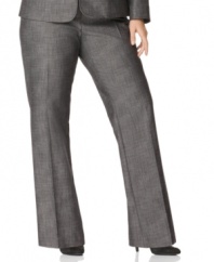 Look polished and professional with AGB's straight leg plus size pants-- make it a suit with the matching jacket.