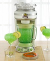 Cool down as you dip your feet into the warm crystal waters of Margaritaville. This easy-to-use appliance makes all your favorite frozen drinks, shaving ice and automatically mixing the perfect proportion into the other ingredients. One-year limited warranty.