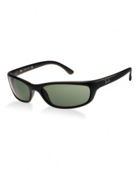 The Ray-Ban Leisure Sport is a simple, sleek frame with a great fit. Its wrapped shape blocks light from the sides and protects the eyes from the wind. The smaller modified rectangular frame is made from light and durable nylon.