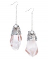 Embrace your inner gypsy. These stunning drop earrings by Bar III highlight beige-colored glass stones in a chic mesh setting. Crafted in silver tone mixed metal. Approximate drop: 3-1/2 inches.