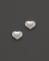 Romantic 18K. white gold heart studs from Roberto Coin.