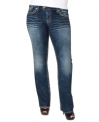 Bottom up your casual looks with Silver Jeans' plus size boot cut jeans, defined by a sleek fit.