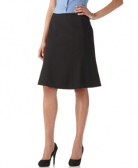 Gored construction creates a pretty flared shape in this wardrobe-essential skirt by Calvin Klein.