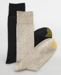 Stock up on these sophisticated solid staples from Gold Toe with this convenient 4-pack of ultra-soft socks.