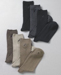 Restock your drawer of basics with this three-pack of socks from Nautica.