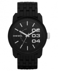 Blacked out with shiny details, this unisex watch from Diesel is a moody must-own.