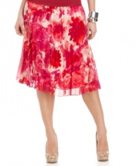 A floral print and allover pleats create an ethereal, feminine look in this skirt from Jones New York.