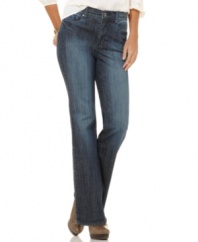 These petite DKNY Jeans feature a well-worn wash and a timeless bootcut silhouette for the look of vintage favorites!
