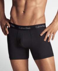Get the coverage you need from the brand you love with these sleek and smooth stretch microfiber boxer briefs from Calvin Klein.