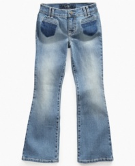 Burnt out on the norm? These Jessica Simpson jeans add outside-of-the box styling with burn-out front pockets for a different flair. (Clearance)