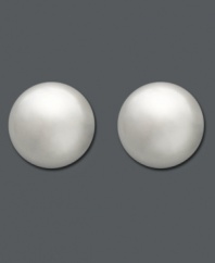 Simple studs fit for a little princess. Earrings feature a smooth ball design (4 mm) set in 14k white gold.