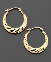 Swanky swirl. These beautiful earrings are set in 14k gold. Approximate diameter: 1/2 inch.