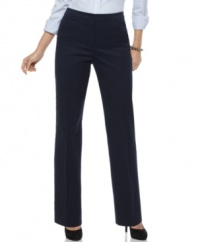 Refine your work-wear with Jones New York Signature's twill petite pants-- they're a wardrobe essential.