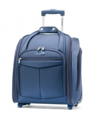 Have what you need when you need it. Effortlessly tackle airports with smooth-rolling wheels and a unique design that fits comfortably under most airline seats for easy access when you need it most. 10-year warranty. Qualifies for Rebate