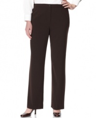 These straight leg pants from JM Collection's line of plus size clothes feature stretch tabs at the waistband for a flattering fit--they're an Everyday Value in plus size fashion!