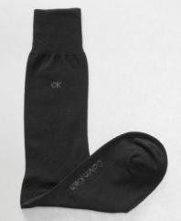 Do yourself a solid and stock up on these smooth and sleek Calvin Klein dress socks with a convenient four-pack.