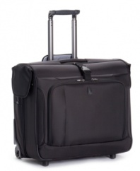 You're flying with the lightweight appeal and incredible convenience of this case. Four 360-degree spinners respond to the simple flick of your wrist, while built-in organizational pockets and an add-a-bag strap let you add on more without feeling weighed down. Limited lifetime warranty. Qualifies for Rebate