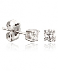 Style fit for a princess. CRISLU's round-cut clear cubic zirconia (1/2 ct. t.w.) stud earrings will make her feel as glamorous as a grownup. Crafted in platinum over sterling silver. Approximate diameter: 4 mm.