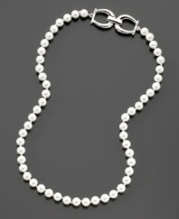 Add polish with a pretty glass pearl necklace (6 mm) from Lauren Ralph Lauren. Length measures 16 inches.