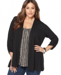Stripe it rich inStyle&co.'s plus size layered top. The cardigan and inset tank top are actually all one piece, for a perfectly-coordinated look every time!