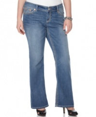 Seven7 Jeans' bootcut plus size jeans are basics for your casual wardrobe-- pair them with the season's latest tops!
