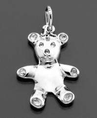 A cute charm by Rembrandt Charms that embodies the happiness of childhood. Teddy Bear crafted in sterling silver. Approximate drop: 1 inch.