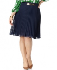 Look polished in pleats with Charter Club's plus size skirt, punctuated by chain hardware.