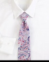 An artful paisley pattern distinguishes this fine Italian silk tie. About 3 wideSilkDry cleanMade in Italy