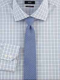 Tiny allover dots define this soft tie of fine Italian cotton and silk. 70% cotton/30% silkDry cleanMade in Italy