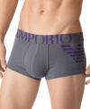 Get a leg up on contemporary style with this trunk-styled underwear from Emporio Armani.