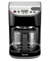 Krups keeps the days of the week straight for you with its dual auto-on feature that wakes the coffee machine up and adjusts to your weekday and weekend sleep schedule so a brew of aromatic coffee, enriched by the high-powered flavor extraction system, is there when you need it most.  This 12-cup is so on top of it that it also has an indicator light that reminds you when a cleaning is necessary. 1-year limited warranty. Model KM4055.