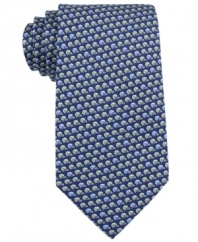 Come out of your shell. This Tommy Hilfiger tie instantly brightens up your work wardrobe.